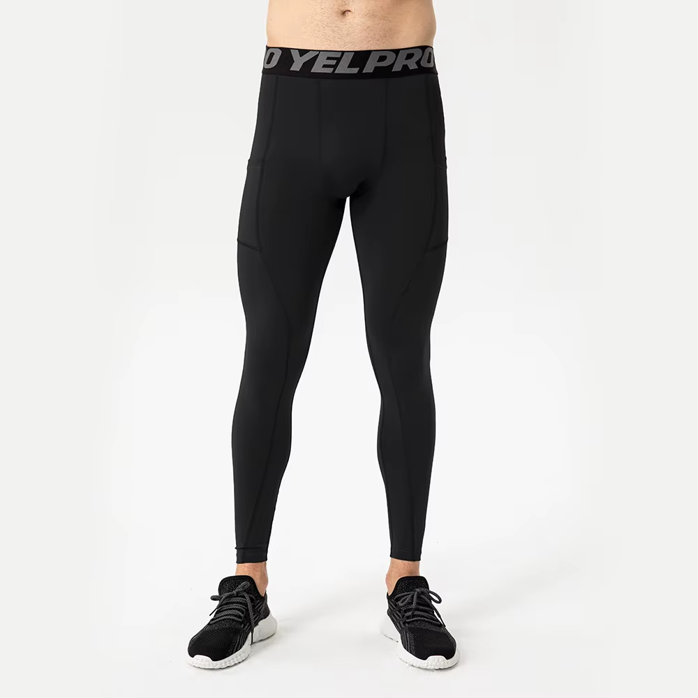 Men's Compression Running Tights - Elastic Fitness Pants for Basketball and Gym Workouts