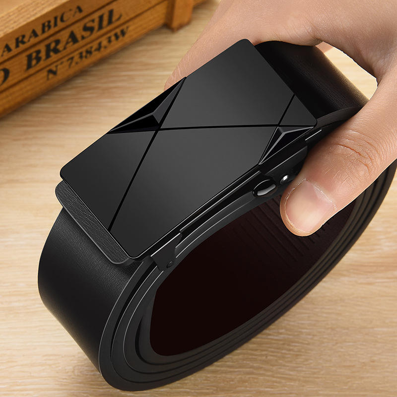 Style Belt Black Pu Leather Strap Male Waistband Automatic Buckle Belts Men Top Quality Girdle Belts