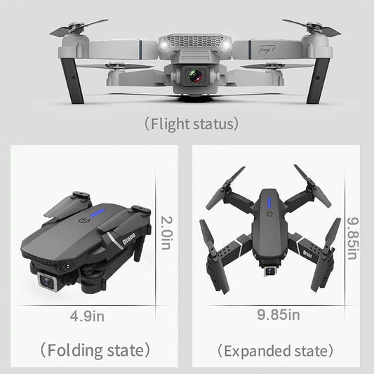 Factory Wholesale E88 Pro Drone 13 Minutes Flying Long Range 4K Dual Camera Portable Small Foldable RC Drone Hot Sales