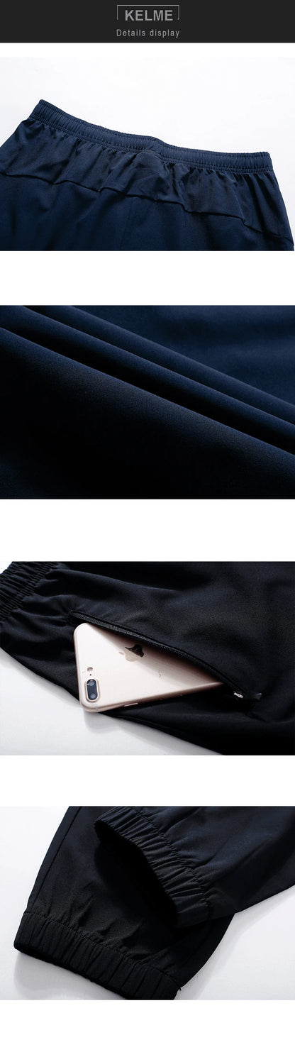 KELME Running Pants Men Sweatpants Sports Joggers Quick Drying Breathable Sportswear Training Summer Trousers Tracksuit 3991532