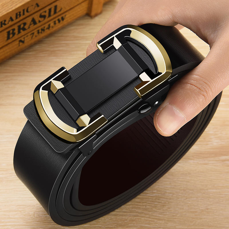 Style Belt Black Pu Leather Strap Male Waistband Automatic Buckle Belts Men Top Quality Girdle Belts