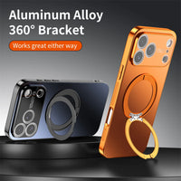 360° Rotating Magnetic Ring Stand Case For Magsafe for iPhone 17 16 15 14 13 Pro Max Air Matte Plating Shockproof Phone Cover