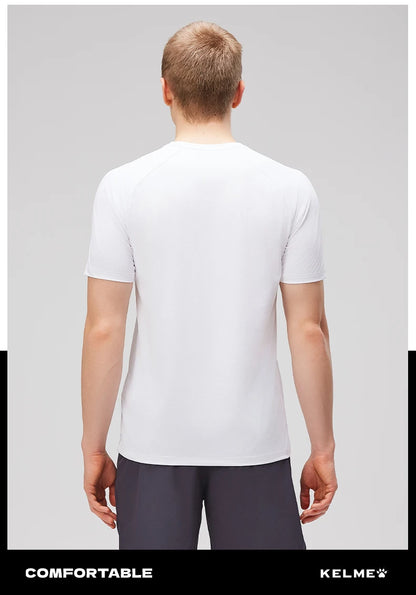 Kelme Men's Sports Tops Quick-drying Fitness Clothes Outdoor Running Breathable Short-sleeved Soccer Basketball T-shirt