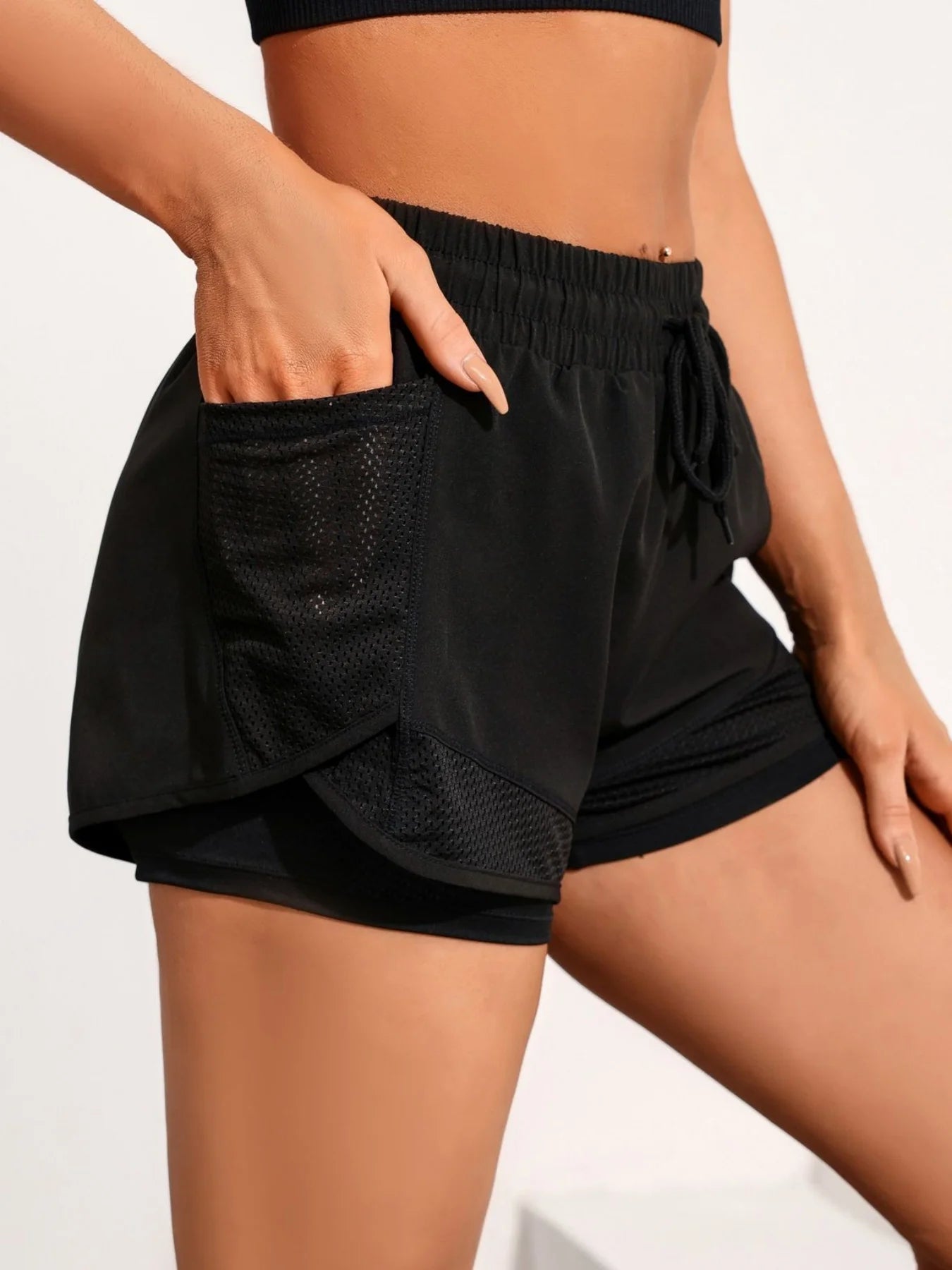 Gym training, running, high waist, breathable exercise, elastic fitness, daily wear of yoga shorts