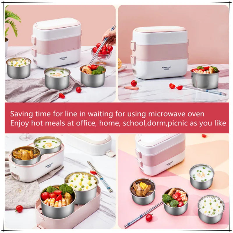 Portable Electric Heating Lunch Box Multi-Functional Reservation Electric Bento Box for Office Workers And Students