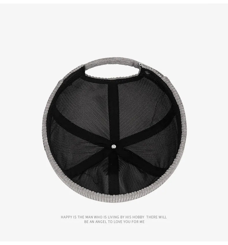 Autumn and winter corduroy brimless casual hat, personalized yuppie hat, men's and women's striped velvet melon skin hat