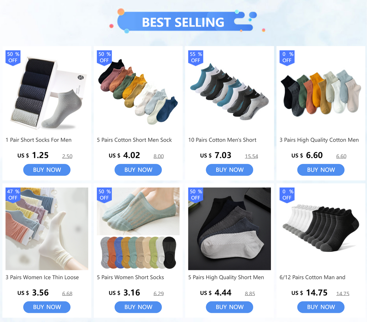 5/10 Pairs Cotton Men's Short Socks Crew Ankle Breathable Mesh Sports Casual Women Summer Low-Cut Thin Sock for Male