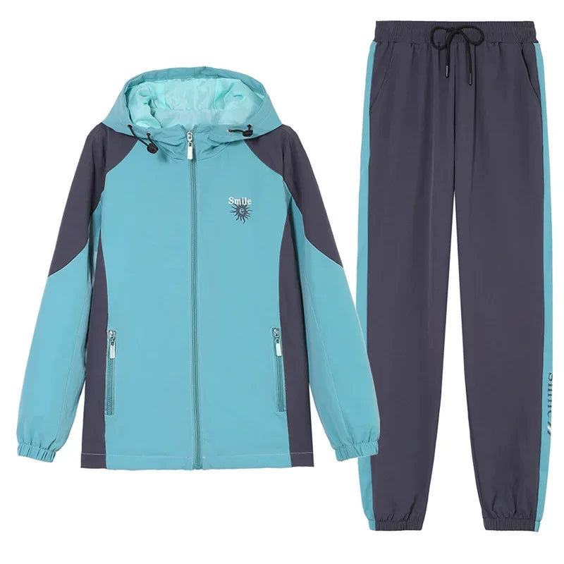 Fall Hot Sale Of The Season Women's Hooded Jacket Outdoor Sports Casual Loose Fit Windproof Large Size Two-Piece Set New Arrival