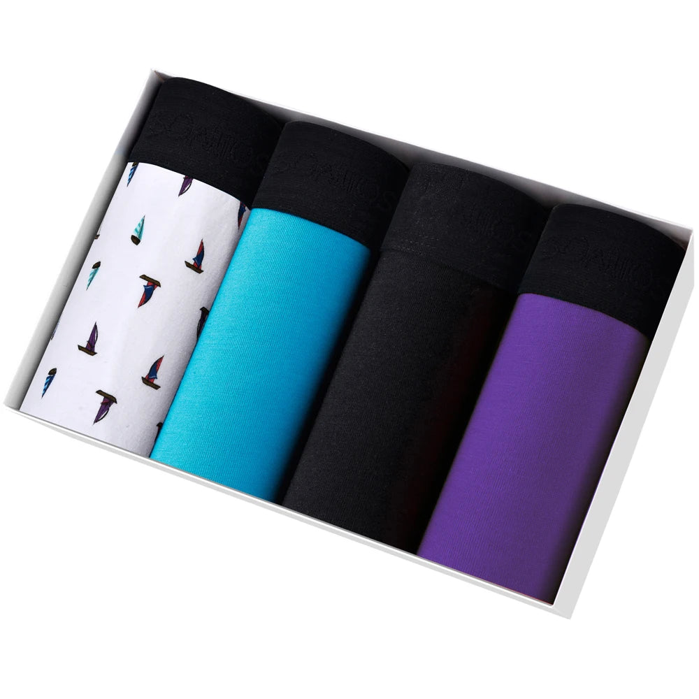 4pcs Boxers Men's Panties Underpants Man Boxer Underwear Cotton for Male Underpants Man Cotton Large Size Lot Soft