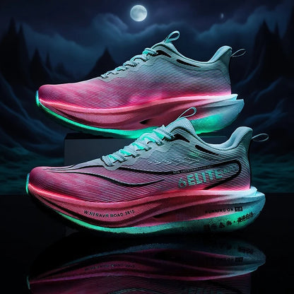 Men Running Shoes Carbon Plate Marathon Speciality Sports Breathable Lightweight Women's Comfortable Nonskid Leisure Sneakers