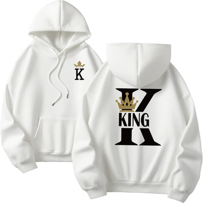 Hot Sales Mens Womens Hoodies King Queen Printing Sweatshirts Versatile Casual Couple's Clothing Daily Pullover Fall Winter Y2k