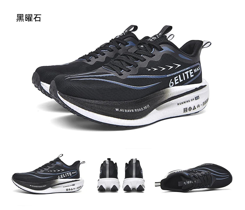 Men Running Shoes Carbon Plate Marathon Speciality Sports Breathable Lightweight Women's Comfortable Nonskid Leisure Sneakers