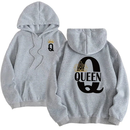 Hot Sales Mens Womens Hoodies King Queen Printing Sweatshirts Versatile Casual Couple's Clothing Daily Pullover Fall Winter Y2k