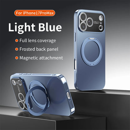 360° Rotating Magnetic Ring Stand Case For Magsafe for iPhone 17 16 15 14 13 Pro Max Air Matte Plating Shockproof Phone Cover