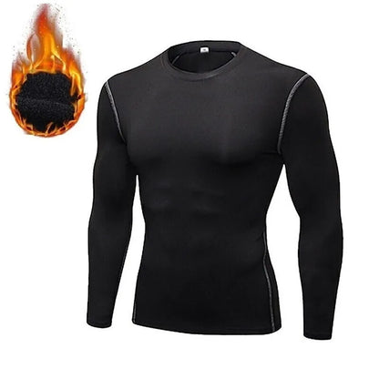 New Winter Warm Men Fleece Thermal Undershirts Long Johns Underwear Set Compression Tights Fitness Sports Tracksuit Set Shirt
