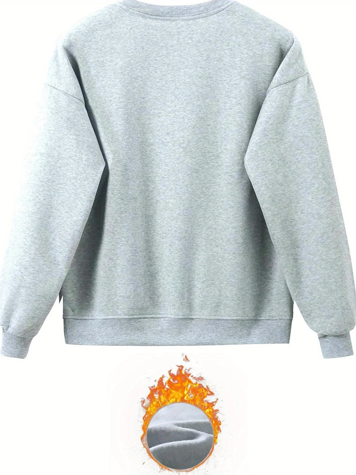 Women's Autumn/Winter Hip Hop Casual Street Fashion Heart Pattern Printed Round Neck Sweatshirt+Sweatpants Warm Set