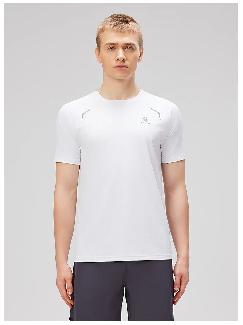 Kelme Men's Sports Tops Quick-drying Fitness Clothes Outdoor Running Breathable Short-sleeved Soccer Basketball T-shirt