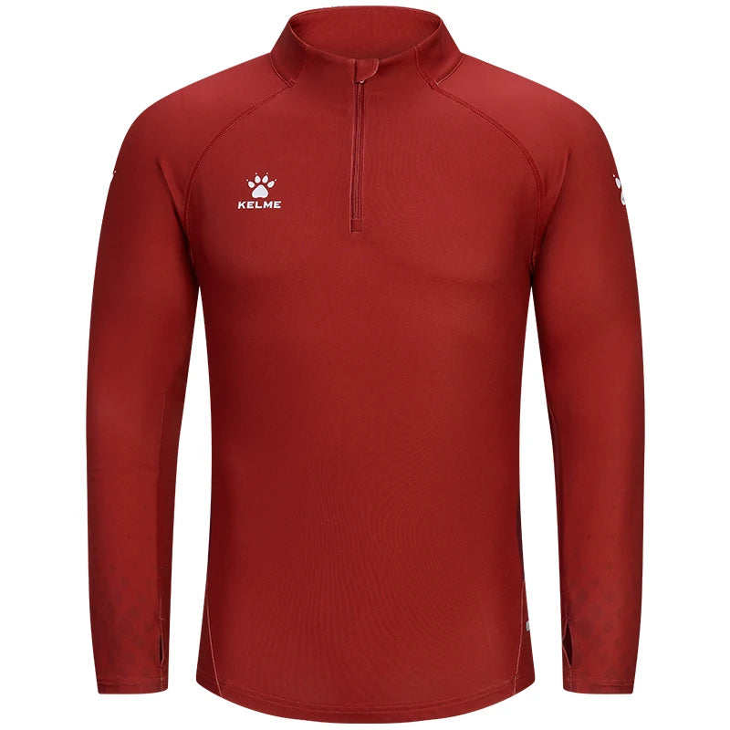 Kelme Sports Hoodie Half Zip Running Long Sleeved Men's Autumn And Winter Fitness Jacket Football Training Suit Running