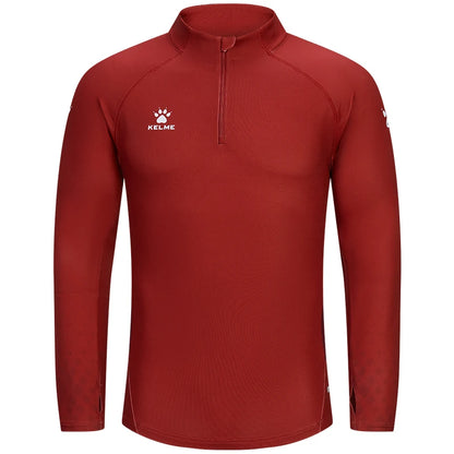 Kelme Sports Hoodie Half Zip Running Long Sleeved Men's Autumn And Winter Fitness Jacket Football Training Suit Running