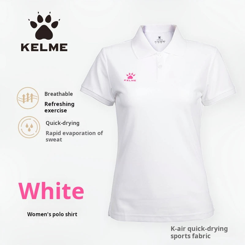 Kelme Polo Shirt Men Summer Quick Drying Short Sleeve T-shirt Club Training Football Uniforms Custom Culture Shirt