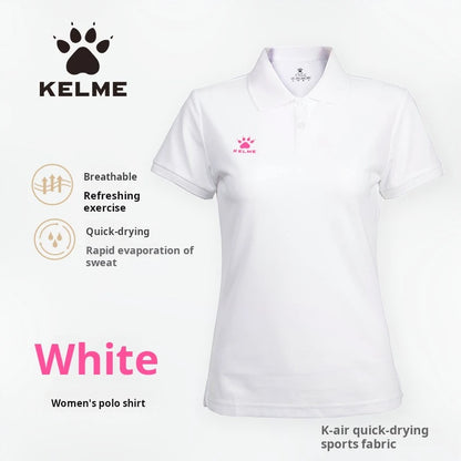 Kelme Polo Shirt Men Summer Quick Drying Short Sleeve T-shirt Club Training Football Uniforms Custom Culture Shirt
