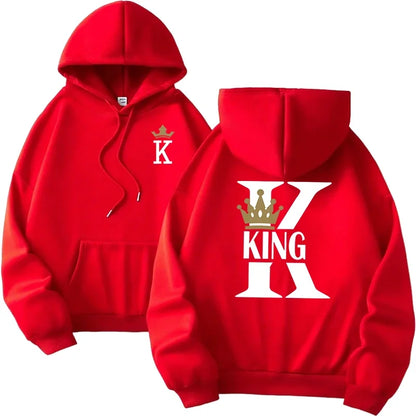 Hot Sales Mens Womens Hoodies King Queen Printing Sweatshirts Versatile Casual Couple's Clothing Daily Pullover Fall Winter Y2k