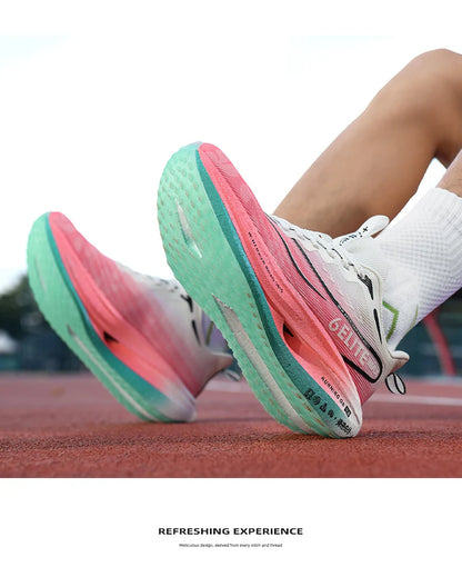 Men Running Shoes Carbon Plate Marathon Speciality Sports Breathable Lightweight Women's Comfortable Nonskid Leisure Sneakers