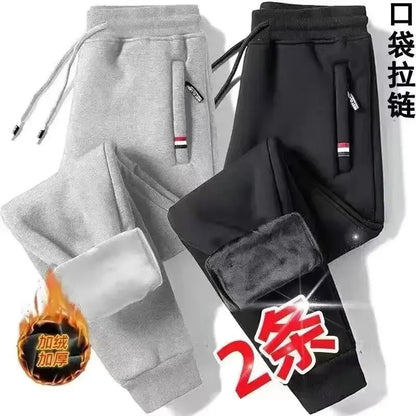 2024 Autumn Winter Plush Thickened Sports Pants for Men  Warm Casual Joggers Pants Loose Leggings for Men Sweatpants