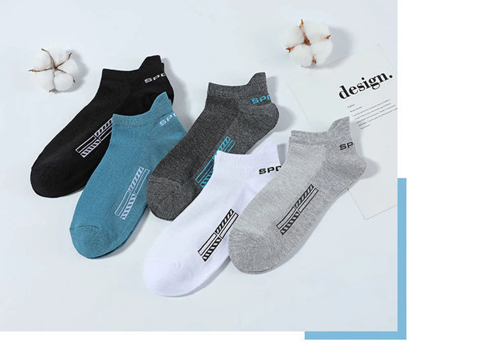 5/10 Pairs Cotton Men's Short Socks Crew Ankle Breathable Mesh Sports Casual Women Summer Low-Cut Thin Sock for Male