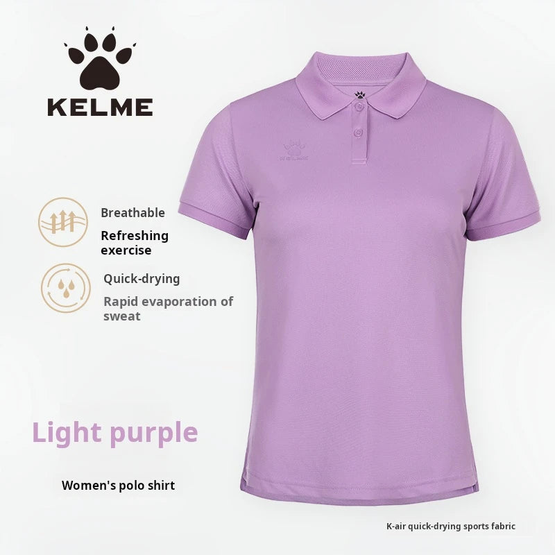 Kelme Polo Shirt Men Summer Quick Drying Short Sleeve T-shirt Club Training Football Uniforms Custom Culture Shirt