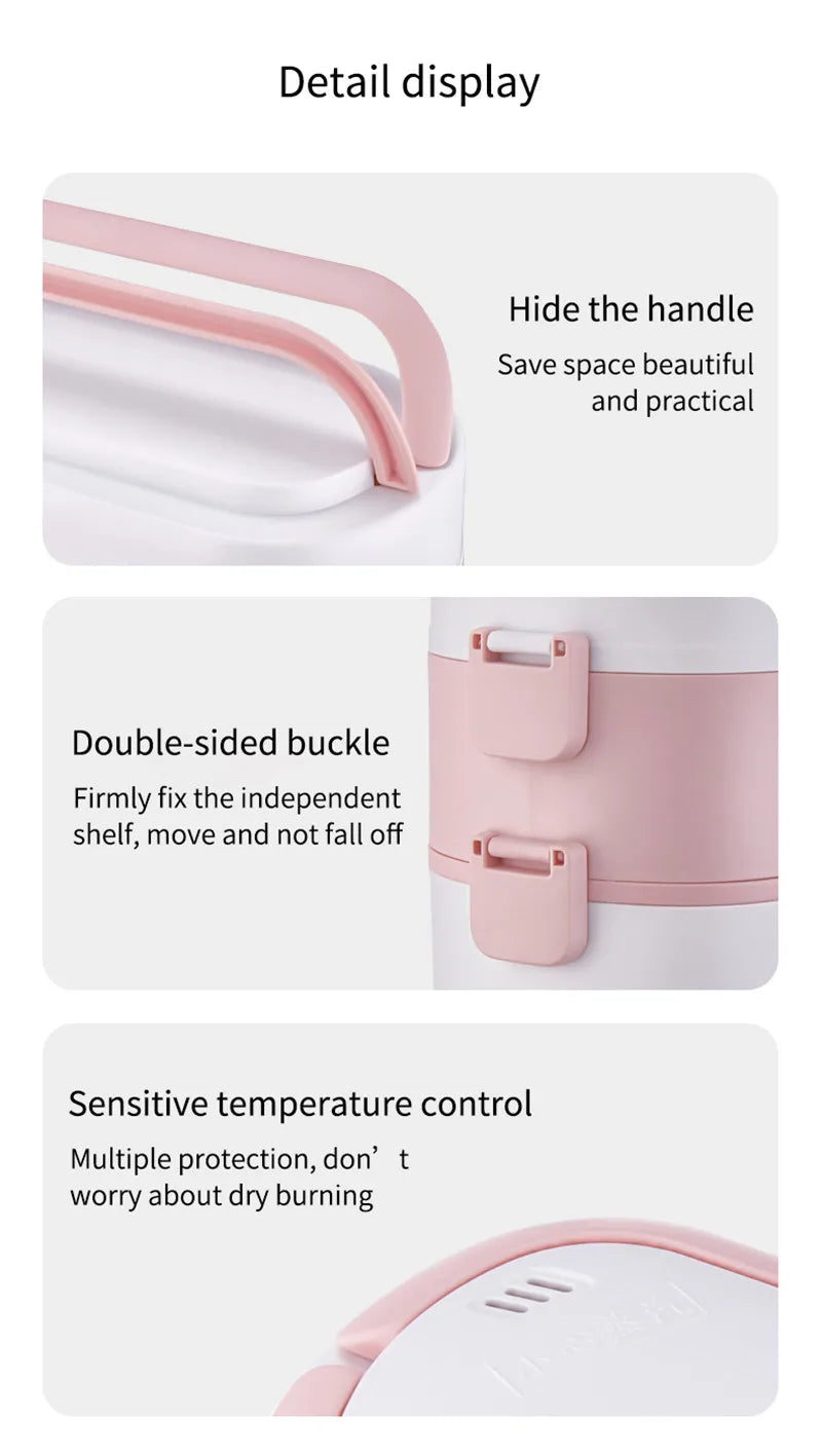 Portable Electric Heating Lunch Box Multi-Functional Reservation Electric Bento Box for Office Workers And Students