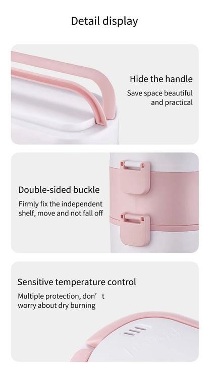 Portable Electric Heating Lunch Box Multi-Functional Reservation Electric Bento Box for Office Workers And Students