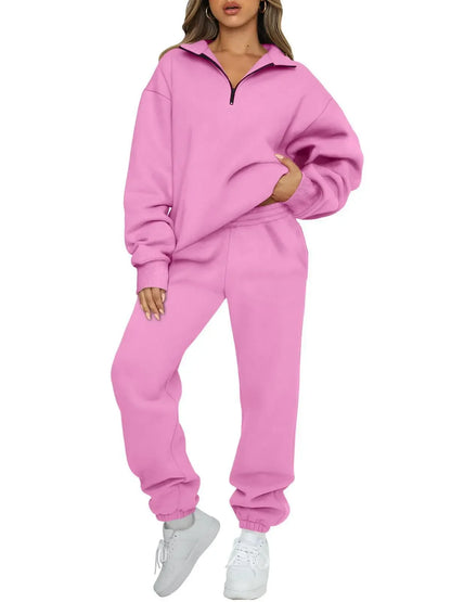 Hot Sale Of The Season Pure Color Casual Sportswear Hoodie Pants Women's Set No Pocket Cross-Border Independent Station Polyeste