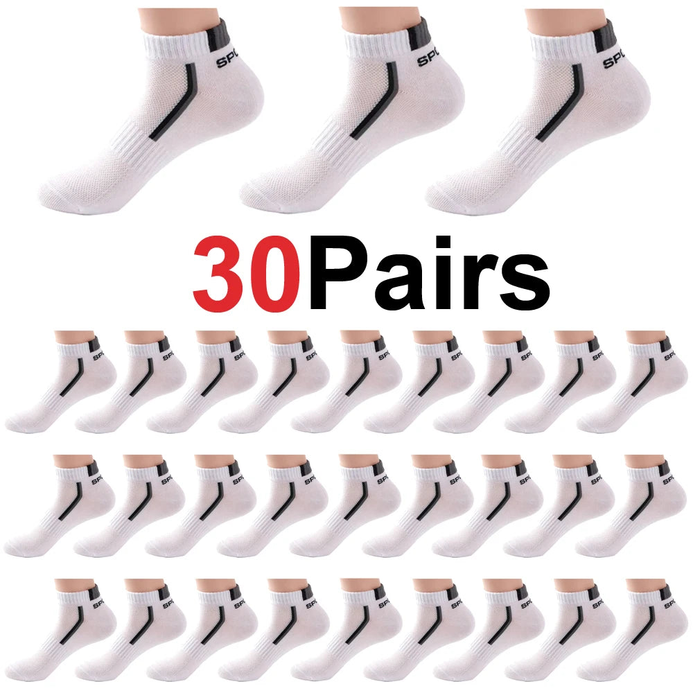 Men's Anti-Slip Boat Socks-5Pair Block Print Ankle Socks for Business & Sports, Breathable Sweat Resistant Anti-odor Comfortable