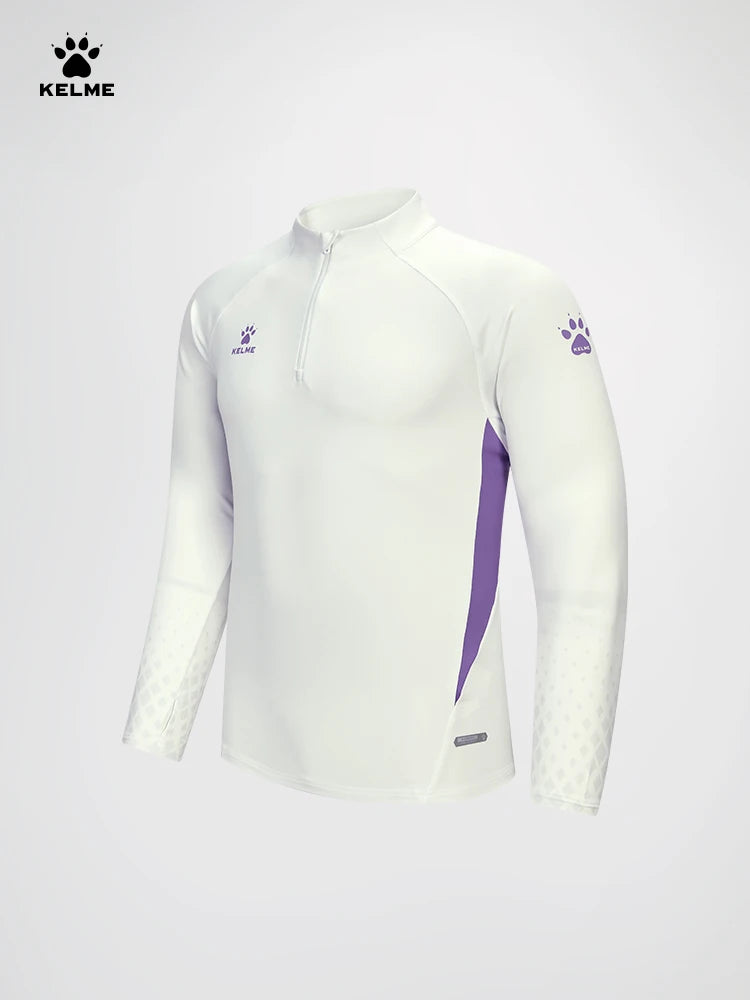 Kelme Sports Hoodie Half Zip Running Long Sleeved Men's Autumn And Winter Fitness Jacket Football Training Suit Running