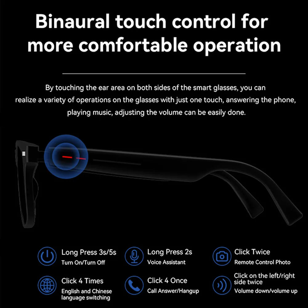 New Camera Smart Music Women Men Sports Sunglasses Headphones Wireless Bluetooth Talking Headset HIFI Audio Bluetooth Glasses