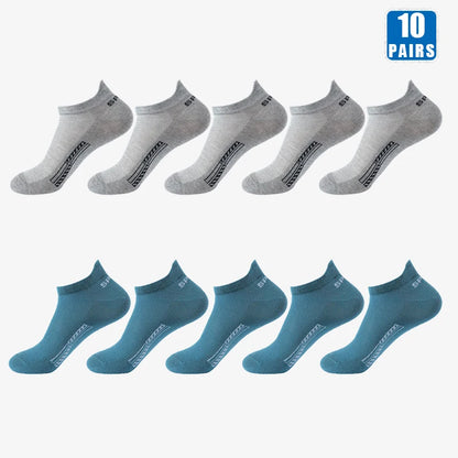 5/10 Pairs Cotton Men's Short Socks Crew Ankle Breathable Mesh Sports Casual Women Summer Low-Cut Thin Sock for Male