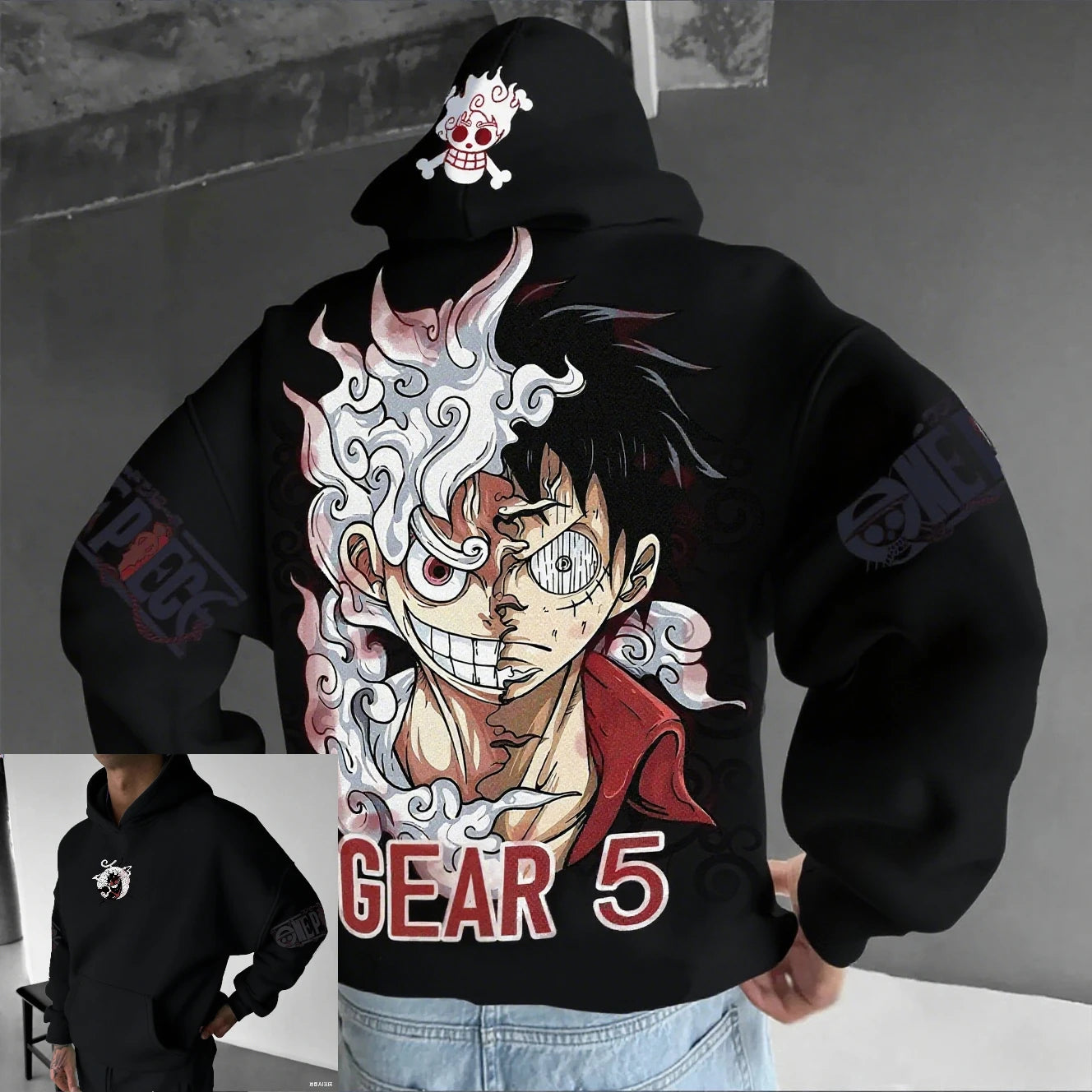 One Piece Luffy Gear 5 Nika Anime Hoodie Men Women Streetwear Casual Pullover Sweatshirt Autumn Winter Cosplay Long Sleeve Tops