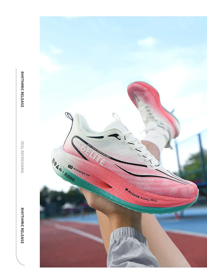 Men Running Shoes Carbon Plate Marathon Speciality Sports Breathable Lightweight Women's Comfortable Nonskid Leisure Sneakers