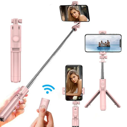 Wireless Selfie Stick Tripod with Detachable Remote for iPhone TikTok Live Streaming