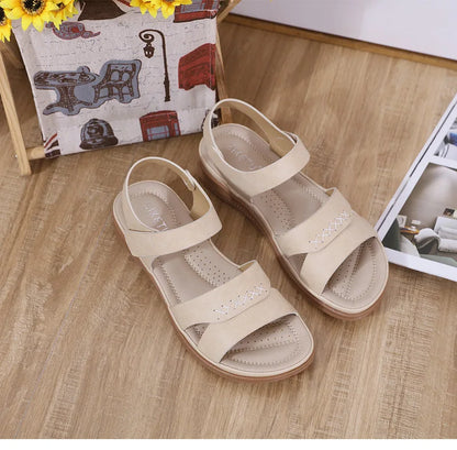 Fashion Women Summer Hook Loop Casual Open Toe Wedges Soft Bottom Breathable Shoes Sandals Sparkly Sandals for Women Size 11