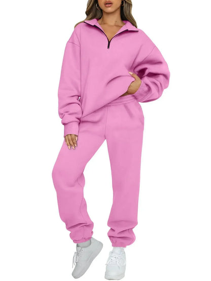 Hot Sale Of The Season Pure Color Casual Sportswear Hoodie Pants Women's Set No Pocket Cross-Border Independent Station Polyeste