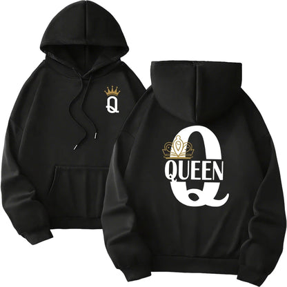 Hot Sales Mens Womens Hoodies King Queen Printing Sweatshirts Versatile Casual Couple's Clothing Daily Pullover Fall Winter Y2k
