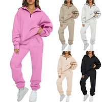 Hot Sale Of The Season Pure Color Casual Sportswear Hoodie Pants Women's Set No Pocket Cross-Border Independent Station Polyeste