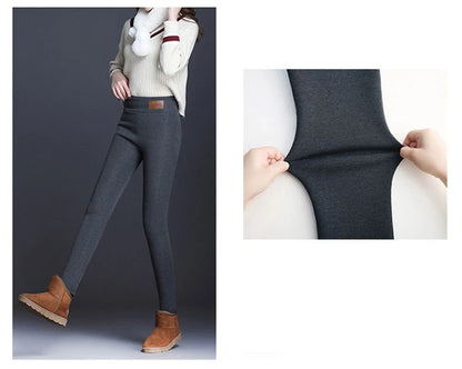 Women Lamb Fleece Legging Seamless High Waist Thick Thermal Legging Fashion Winter Warm Female Tights Insulated Pantalon Pants