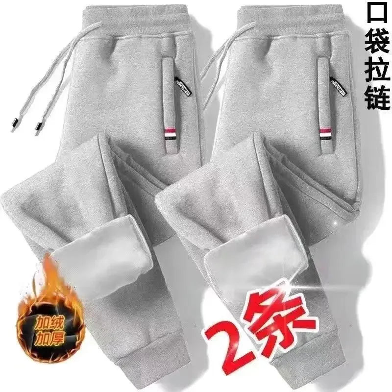 2024 Autumn Winter Plush Thickened Sports Pants for Men  Warm Casual Joggers Pants Loose Leggings for Men Sweatpants