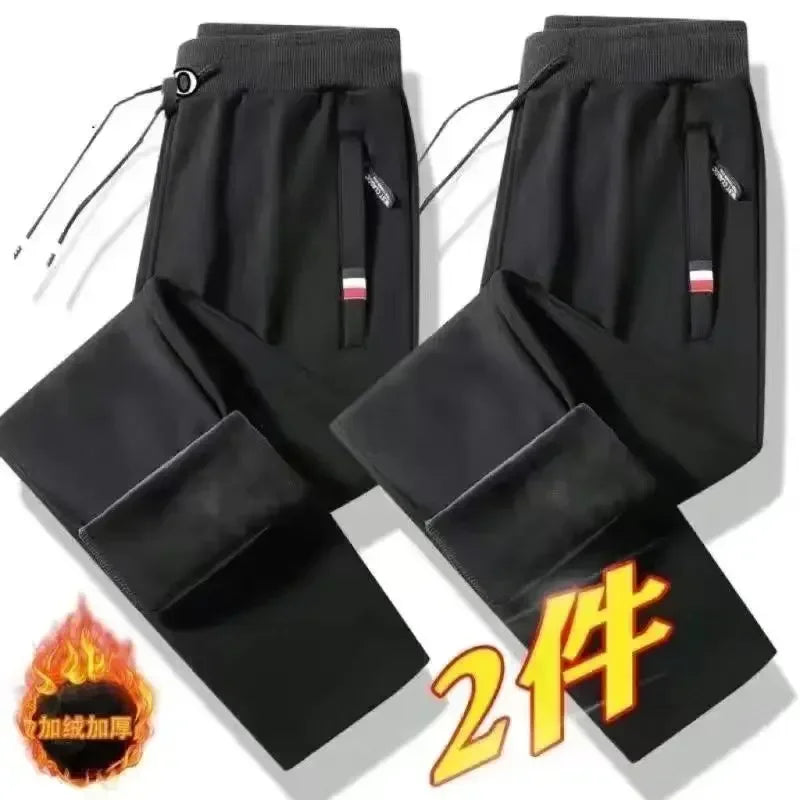 2024 Autumn Winter Plush Thickened Sports Pants for Men Warm
