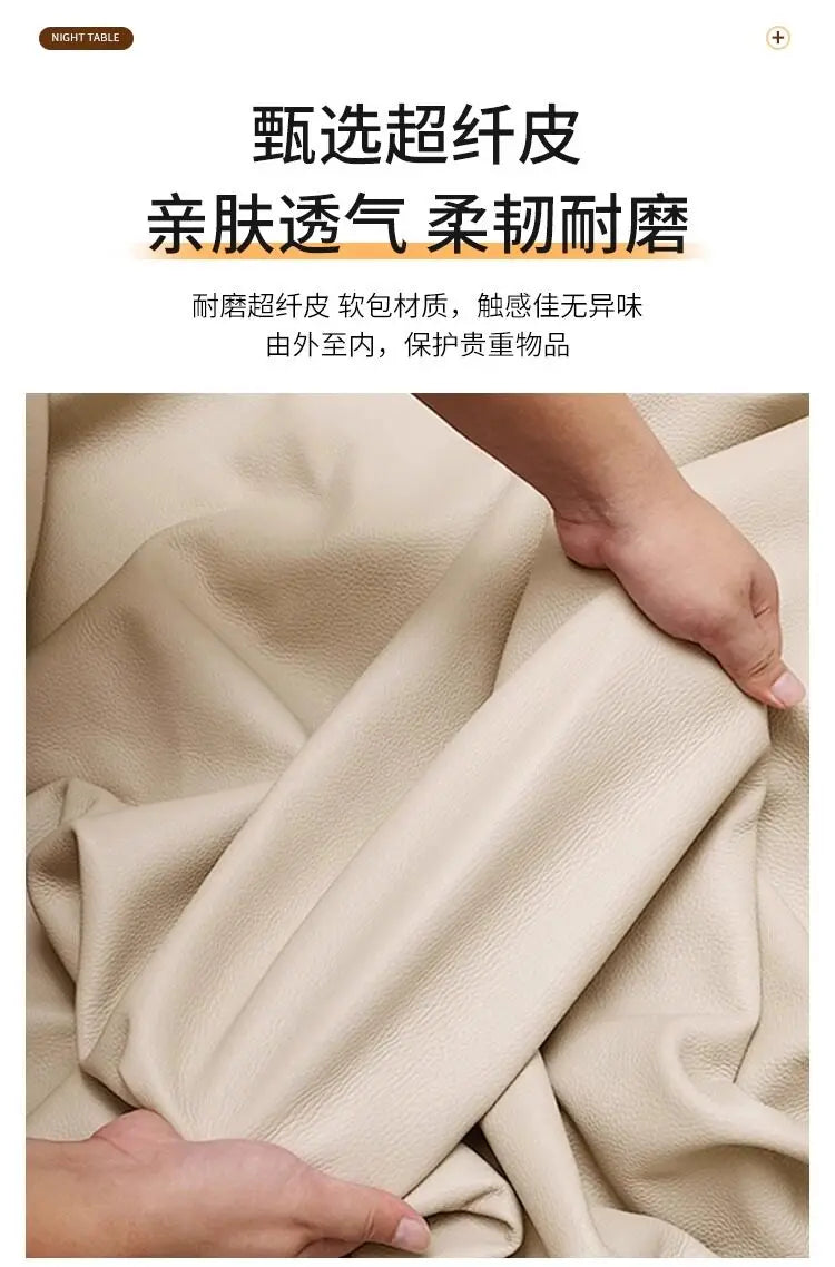 Solid Wood Smart Nightstands Minimalist Bedside Table Wireless Charging Station High-End Bedroom Furniture with Hidden Storage