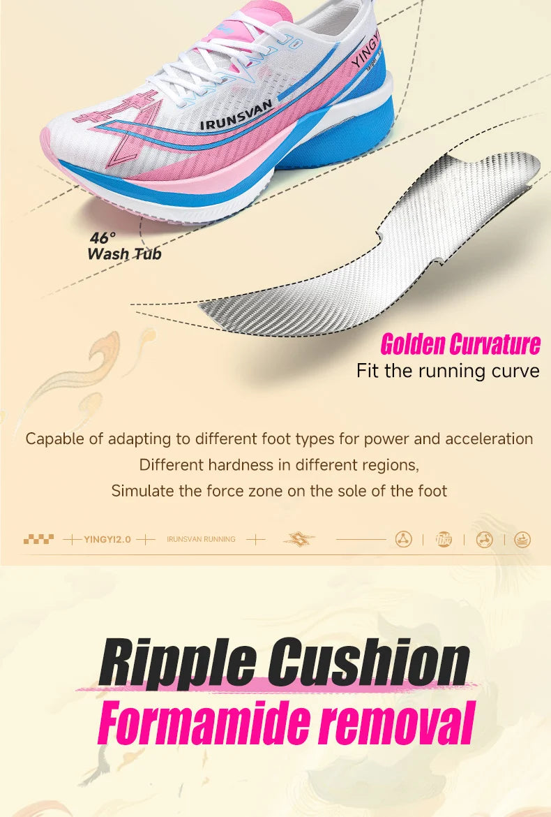 IRUNSVAN  Shadow Wing 2.0 Professional Training Racing Running Lightweight Carbon Plate Men Cushioning Shock