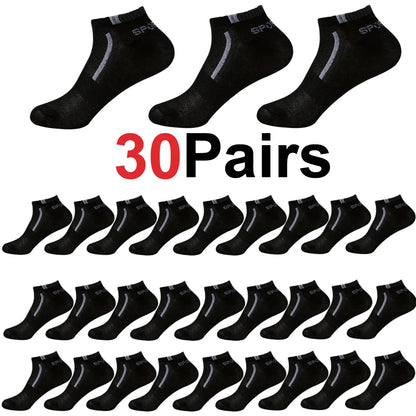 Men's Anti-Slip Boat Socks-5Pair Block Print Ankle Socks for Business & Sports, Breathable Sweat Resistant Anti-odor Comfortable